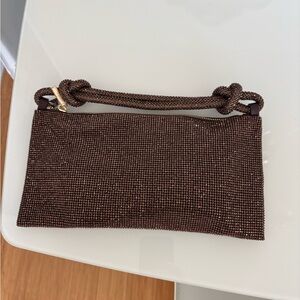 Cult Gaia Brown Textured Clutch